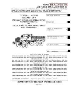M939 M939A1 M939A2 5-Ton 6x6 Truck Maintenance Manual Volume 1 - TM 9-2320-272-24-1