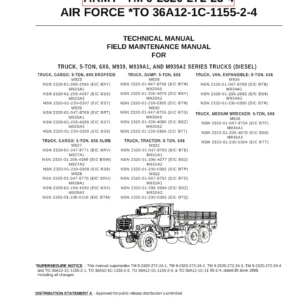 M939 M939A1 M939A2 Series 5-Ton 6x6 Trucks Field Maintenance Manual Volume 4 - TM 9-2320-272-23-4