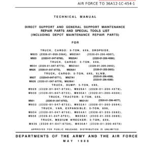 M939 & M939A1 Series 5-Ton 6x6 Repair Parts and Special Tools List Volume 1 TM 9-2320-272-34P-1 - May 1988 PDF