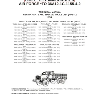 M939 Series 5-Ton 6x6 Truck Repair Parts & Special Tools Manual (TM 9-2320-272-24P-2)