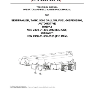 M969A3 M969A3P1 5000 Gallon Fuel Tank Semitrailer Operator and Field Maintenance Manual - TM 9-2330-330-13