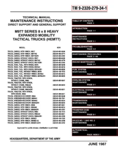 M977 Series HEMTT 8x8 Truck TM 9-2320-279-34-1 Direct Support & General Support Maintenance Manual Volume 1