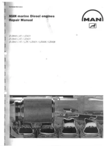 MAN D2848 D2840 D2842 LXE LYE LZE LE401 Marine Diesel Engine Repair Manual