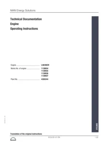 MAN L48/60CR 8L Marine Engine Operating Instructions Technical Documentation May 2019