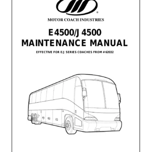 MCI E4500 J4500 Coaches Maintenance Manual 2006 - PDF Workshop Guide