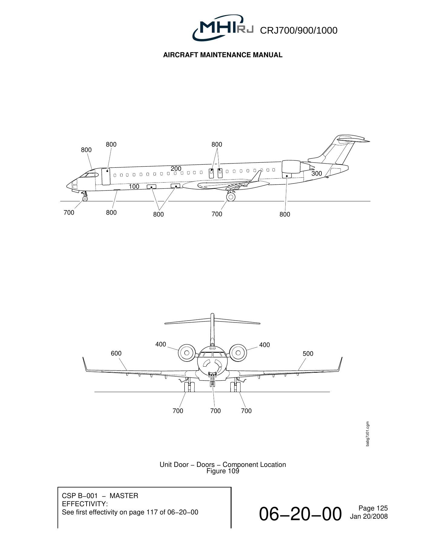 MHIRJ CRJ700/900/1000 Aircraft Maintenance Manual Chapter 06 Dimensions and Areas - Image 3