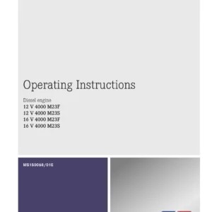 MTU 12V/16V 4000 M23F M23S Diesel Engine Operating Instructions Manual