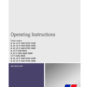MTU 8V 10V 12V 1600 Diesel Engine Operating Instructions MS150076/05E