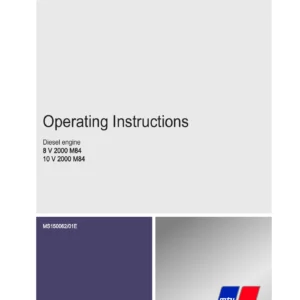 MTU 8V 2000 M84 / 10V 2000 M84 Diesel Engine Operating Instructions Manual MS150062/01E