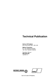 MTU 8V183 12V183 TE52 TE62 TE72 TE92 TE93 Marine Engine Operation Manual