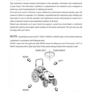 Mahindra 1640 Tractor Operator Manual - Gear Drive & Hydrostatic Drive PDF