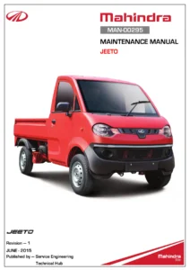 Mahindra Jeeto Maintenance Manual - MAN-00295 Rev 1 - June 2015 PDF