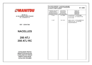 Manitou 200 ATJ & 200 ATJ RC Parts Catalogue - Illustrated Spare Parts PDF (CD547386)