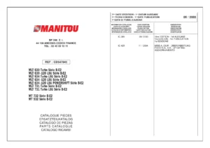 Manitou MLT 630 634 731 MT 732 932 B-E2 Parts Catalogue CD547845