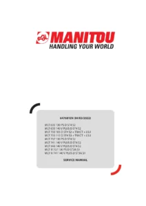 Manitou MLT & MLT-X Telehandlers Service Manual 647681EN 2022 - PDF Download