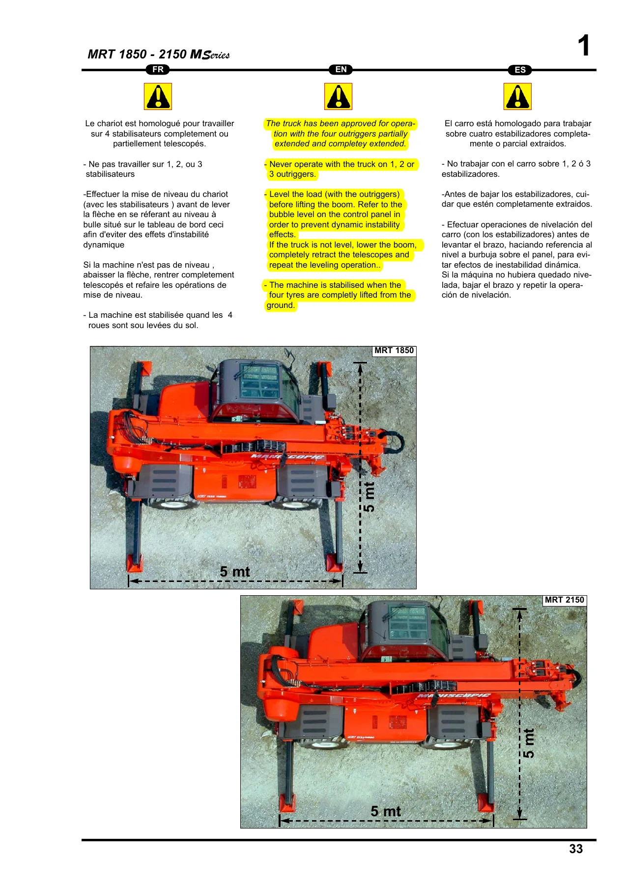 Manitou MRT 1850-2150 M Series E2 Telescopic Handler User's Handbook (2003) - PDF - Image 3