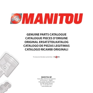 Manitou MT 1233 S S2 Genuine Parts Catalogue - PDF Download
