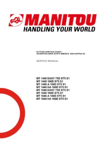 Manitou MT 1440 MT 1840 Telehandler Service Manual 2021 - 75D 100D ST5 PDF Repair Guide