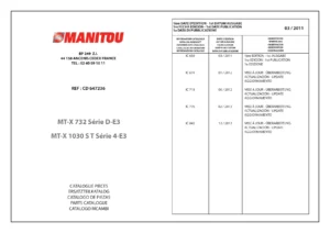 Manitou MT-X 732 and MT-X 1030 S T Parts Catalogue CD 647236