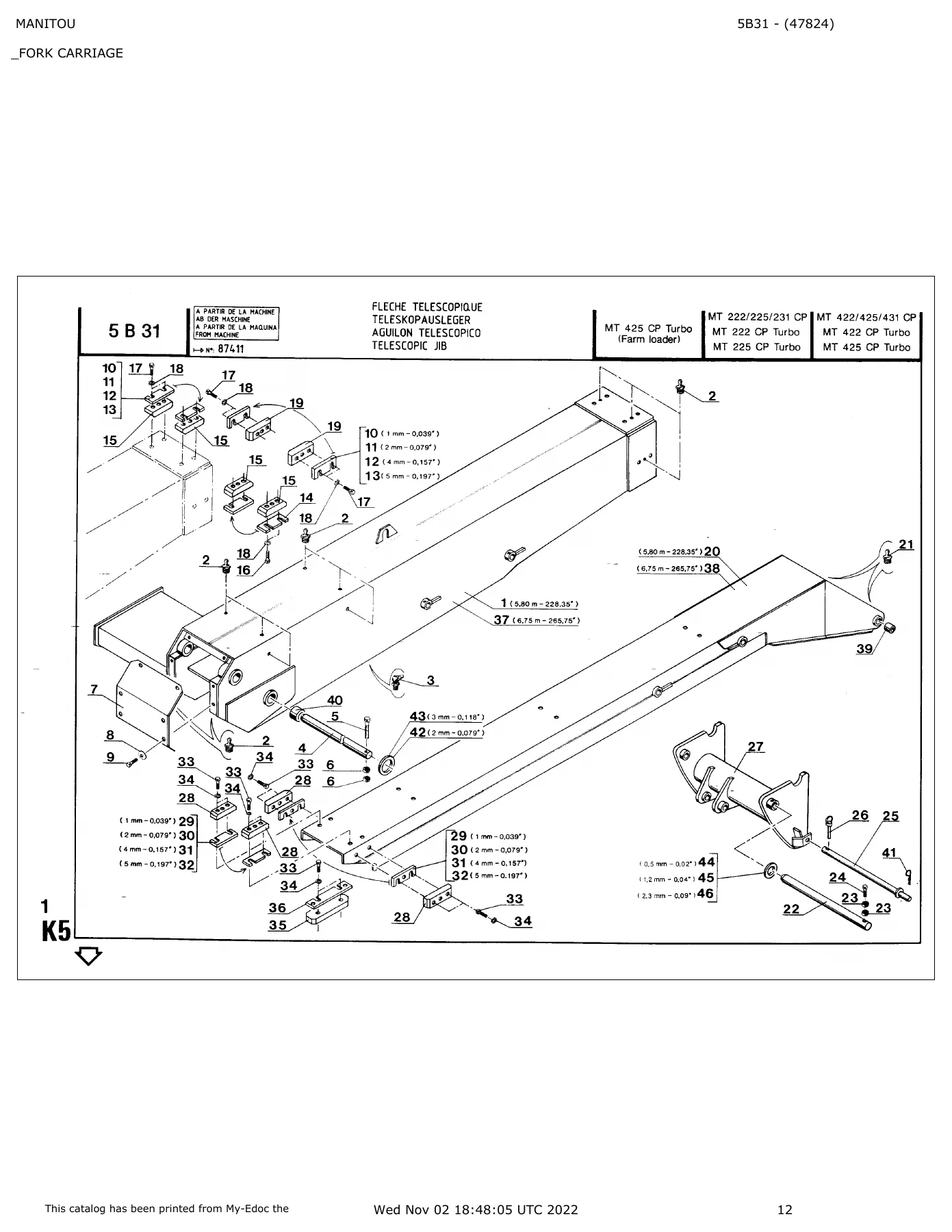 Manitou MT222CP MT225CP MT231CP MT422CP MT425CP MT431CP Parts Catalogue 47824 - 750 Page PDF - Image 2