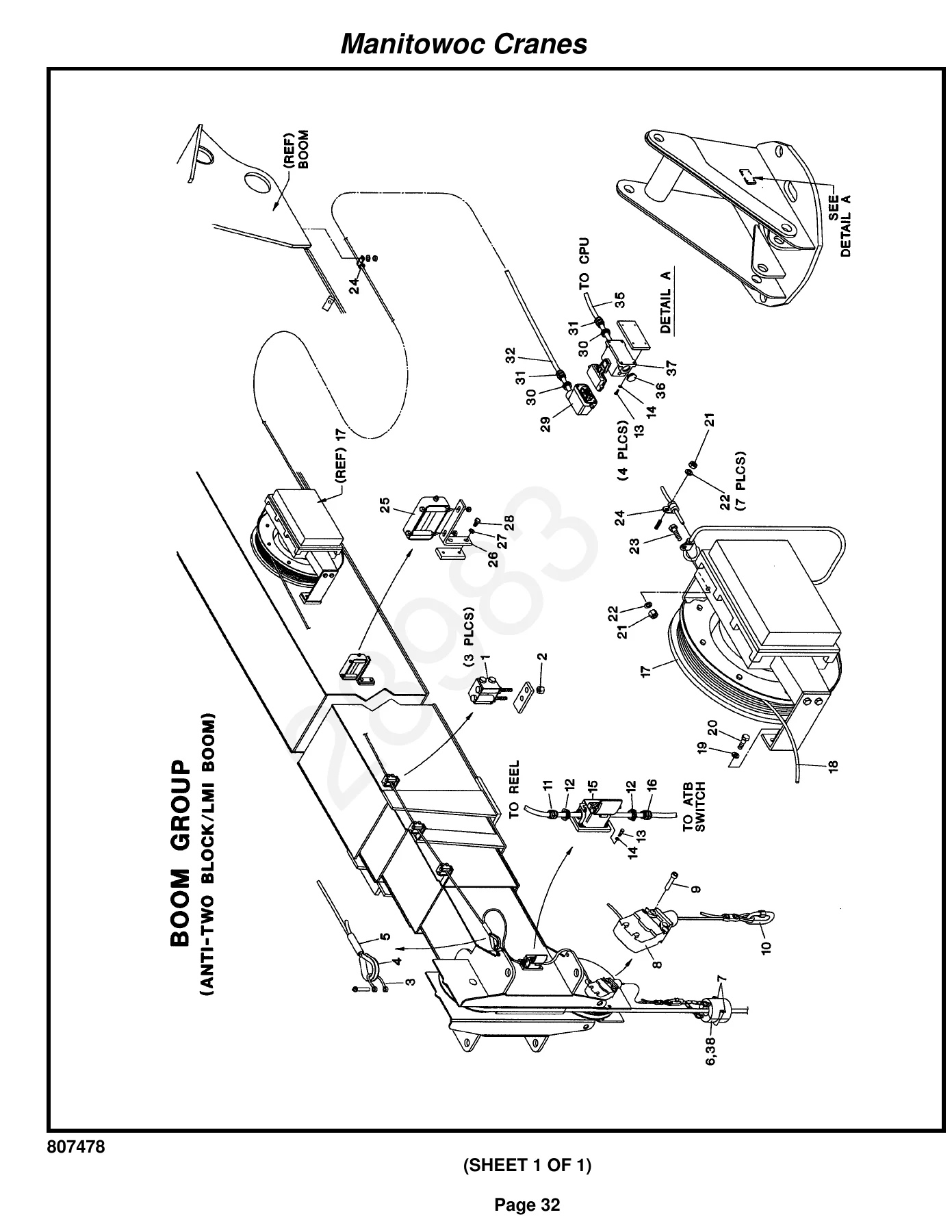 Manitowoc Cranes Model 900 Parts Manual - Serial 28983 PDF - Image 2