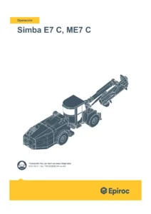 Manual de Operación Epiroc Simba E7 C y ME7 C - Perforadora Subterránea PDF
