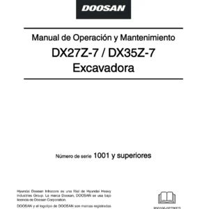Manual de Operación y Mantenimiento Doosan DX27Z-7 / DX35Z-7 - Excavadora Hidráulica de Orugas (Español)