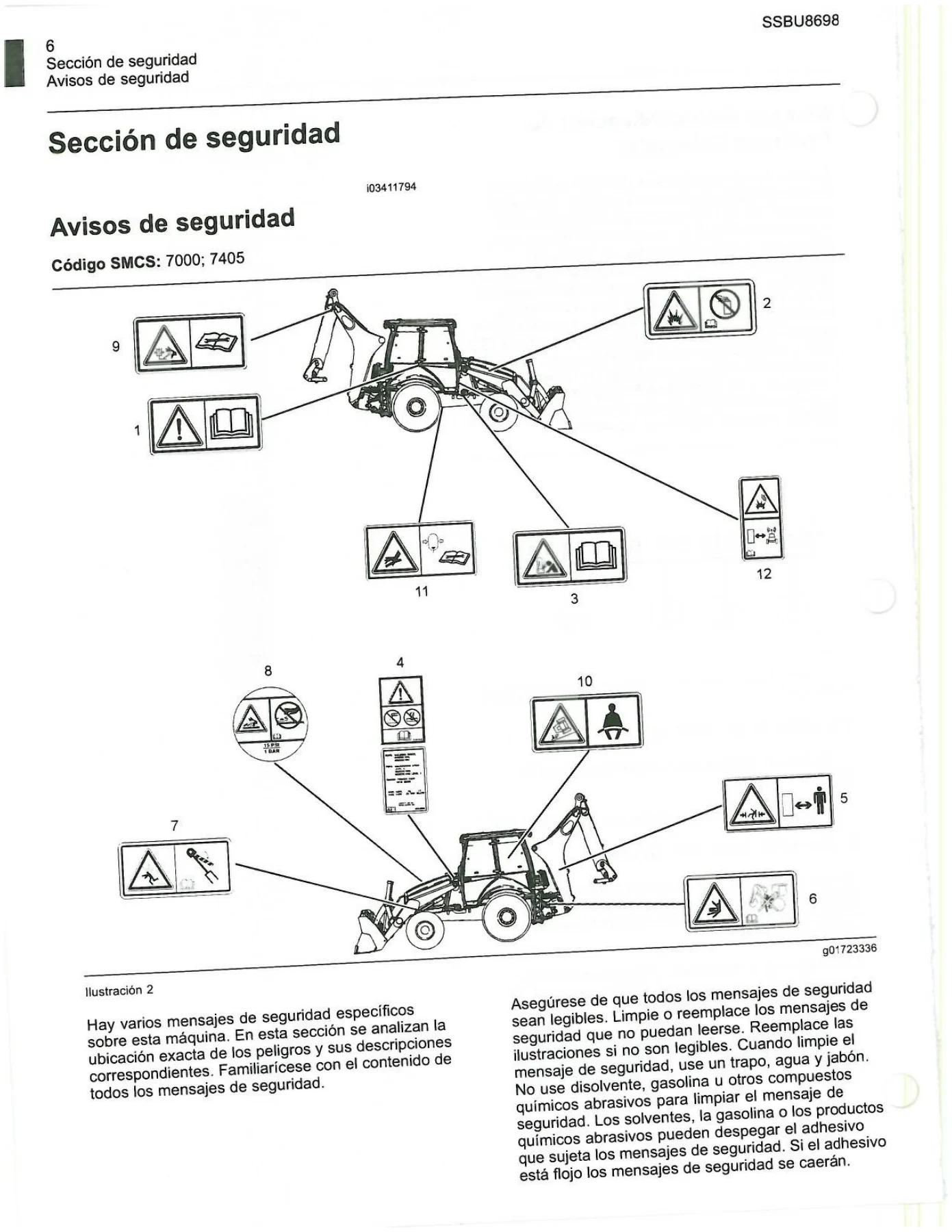 Manual de Operación y Mantenimiento Retroexcavadora Cargadora Caterpillar 416E - PDF en Español - Image 2