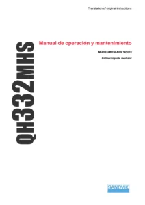 Manual de Operación y Mantenimiento Sandvik QH332MHS - Criba Colgante Modular