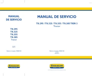 Manual de Servicio New Holland T8.295 T8.325 T8.355 T8.385 Tier 3 - Taller y Reparación PDF