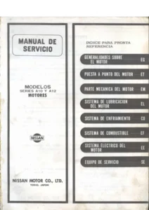 Manual de Servicio Nissan Datsun 1200 Motores A10 y A12 - Taller PDF