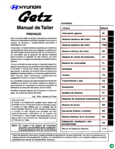 Manual de Taller Hyundai Getz 2002-2011 – Guía de Reparación y Mantenimiento (PDF)