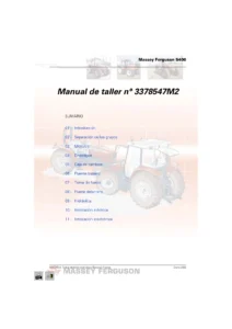 Manual de Taller Massey Ferguson 5400 5425 5435 5445 5455 5460 5465 3378547M2 PDF Español