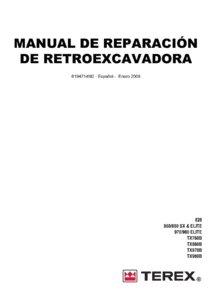 Manual de Taller Terex 820, 860/880 SX & Elite, 970/980 Elite, TX760B, TX860B, TX970B, TX980B - PDF en Español
