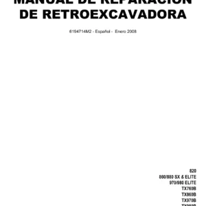 Manual de Taller Terex 820, 860/880 SX & Elite, 970/980 Elite, TX760B, TX860B, TX970B, TX980B - PDF en Español