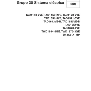 Manual de Taller Volvo Penta Grupo 30 Sistema Eléctrico - Motores TAD y TWD (47705934)
