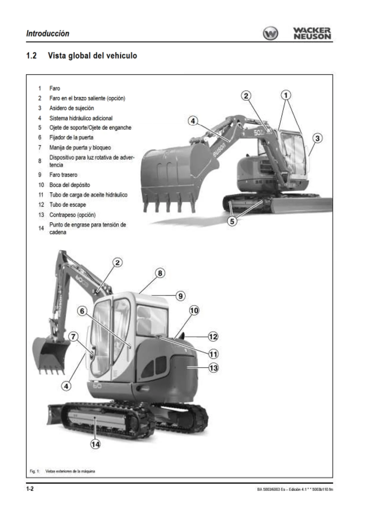 Manual del Operador Excavadora Wacker Neuson 50Z3 / 6003 / 50Z3₂ / 6003₂ - Español PDF - Image 2