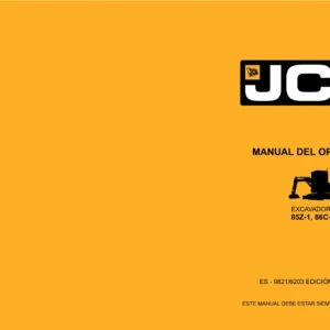Manual del Operador JCB 85Z-1 y 86C-1 - Excavadora Compacta (Edición 8, 2018)