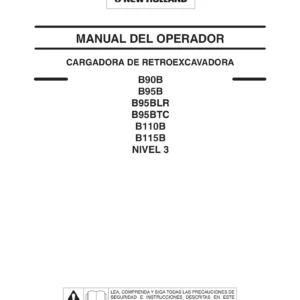 Manual del Operador New Holland B90B B95B B95BLR B95BTC B110B B115B Nivel 3 - PDF en Español