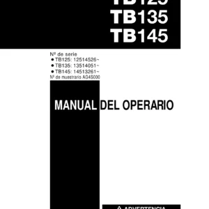 Manual del Operario Takeuchi TB125 TB135 TB145 - Excavadora Compacta PDF