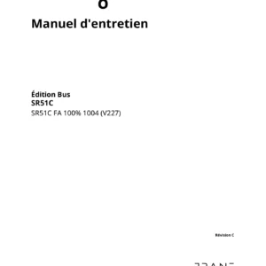 Manuel d'Entretien Thermo King SR51C V227 100% Air Frais - TK 61988-3-MM-FR Révision C 2022