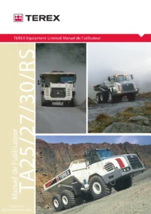 Manuel de l'utilisateur Terex TA25 TA27 TA30 RS - Tombereau articulé PDF