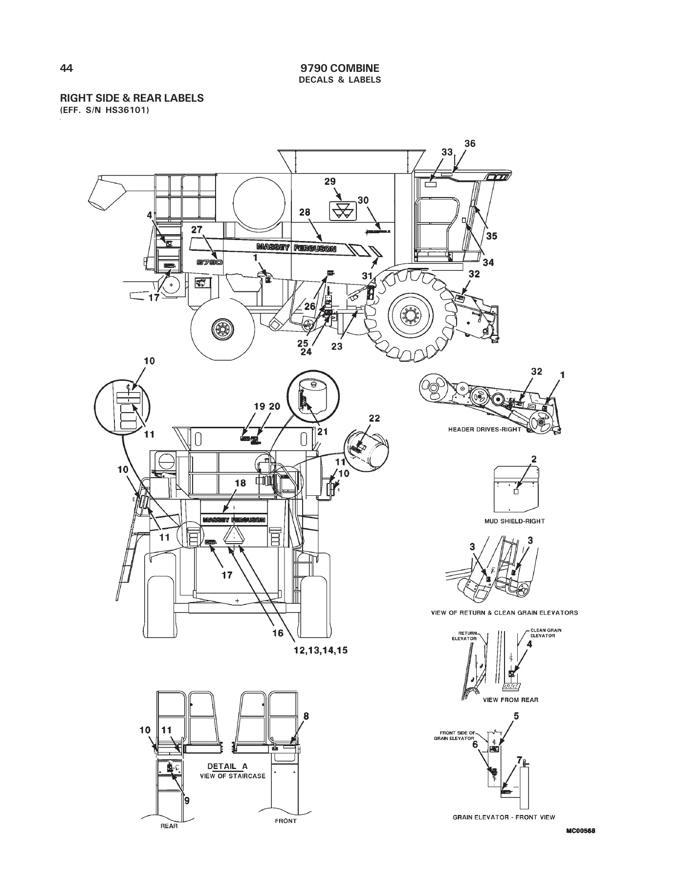 Massey Ferguson 9790 Combine Parts Catalog Manual - Image 3
