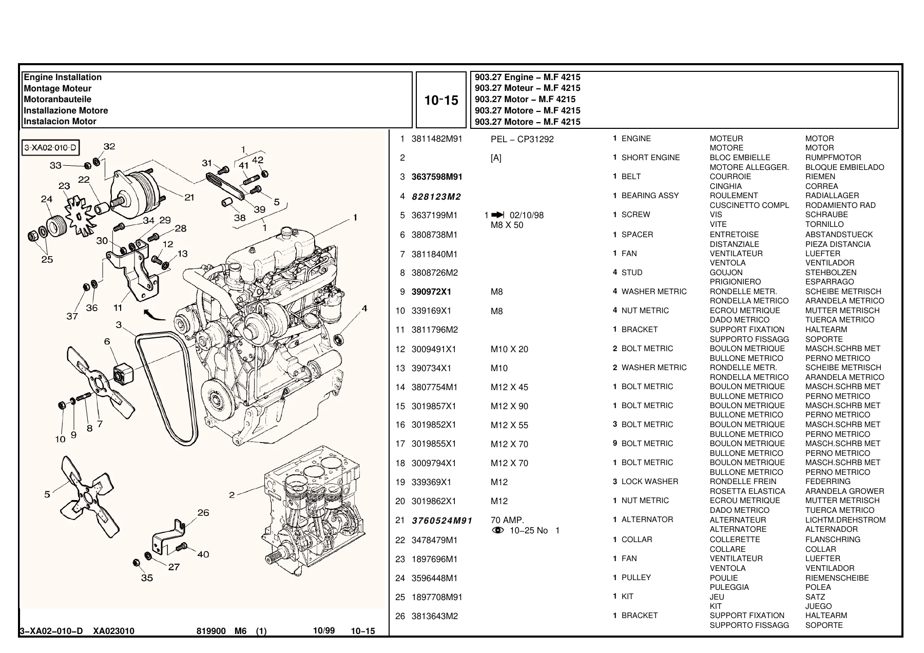 Massey Ferguson MF 4215 MF 4220 Tractor Parts Catalog 819900M6 - PDF - Image 2