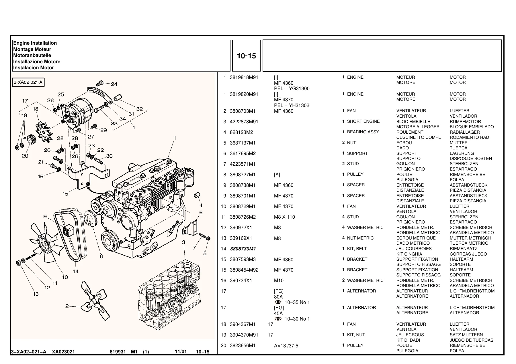Massey Ferguson MF 4360 & MF 4370 Tractors Complete Parts Catalog 819931M1 – November 2001 PDF - Image 2