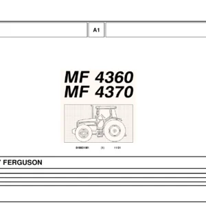 Massey Ferguson MF 4360 & MF 4370 Tractors Complete Parts Catalog 819931M1 – November 2001 PDF
