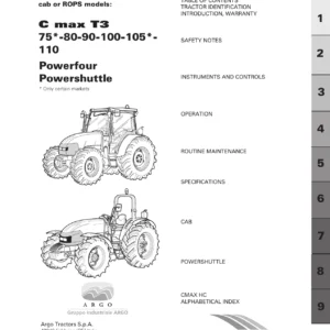 McCormick C-Max T3 75-110 Tractor Operation and Maintenance Manual - Powerfour & Powershuttle Edition