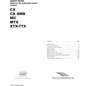 McCormick CX CX SWB MC MTX XTX-TTX Operation & Maintenance Manual - PDF
