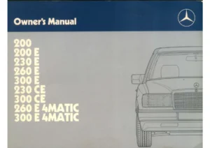 Mercedes-Benz 200E 230E 260E 300E 230CE 300CE 4MATIC Workshop Service Manual PDF
