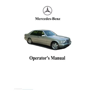 Mercedes-Benz S320 S420 S500 W140 Operator's Manual PDF